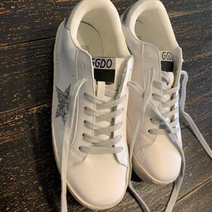 Golden Goose shoes with silver glitter star